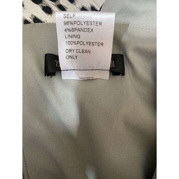 NWOT Tadashi Shoji Sheath Dress Gray Black Animal Cheetah Leo Print Cap … - Picture 5 of 6